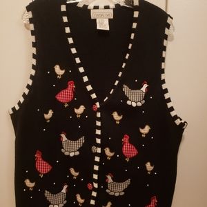 Vintage Mandal Bay chicken sweater vest XL
